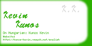 kevin kunos business card